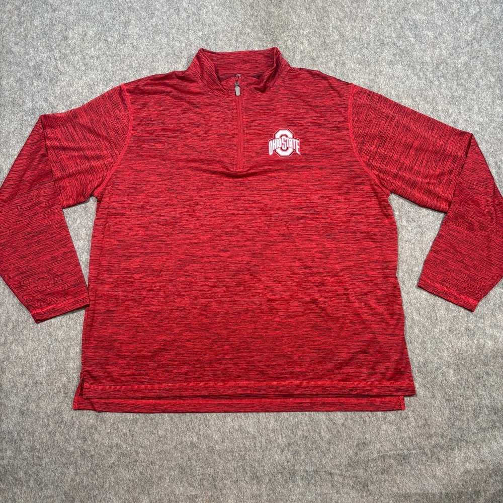 Top Of The World Pullover Shirt Men's Size XXL Red Ohio State Buckeye 1/4 Zip